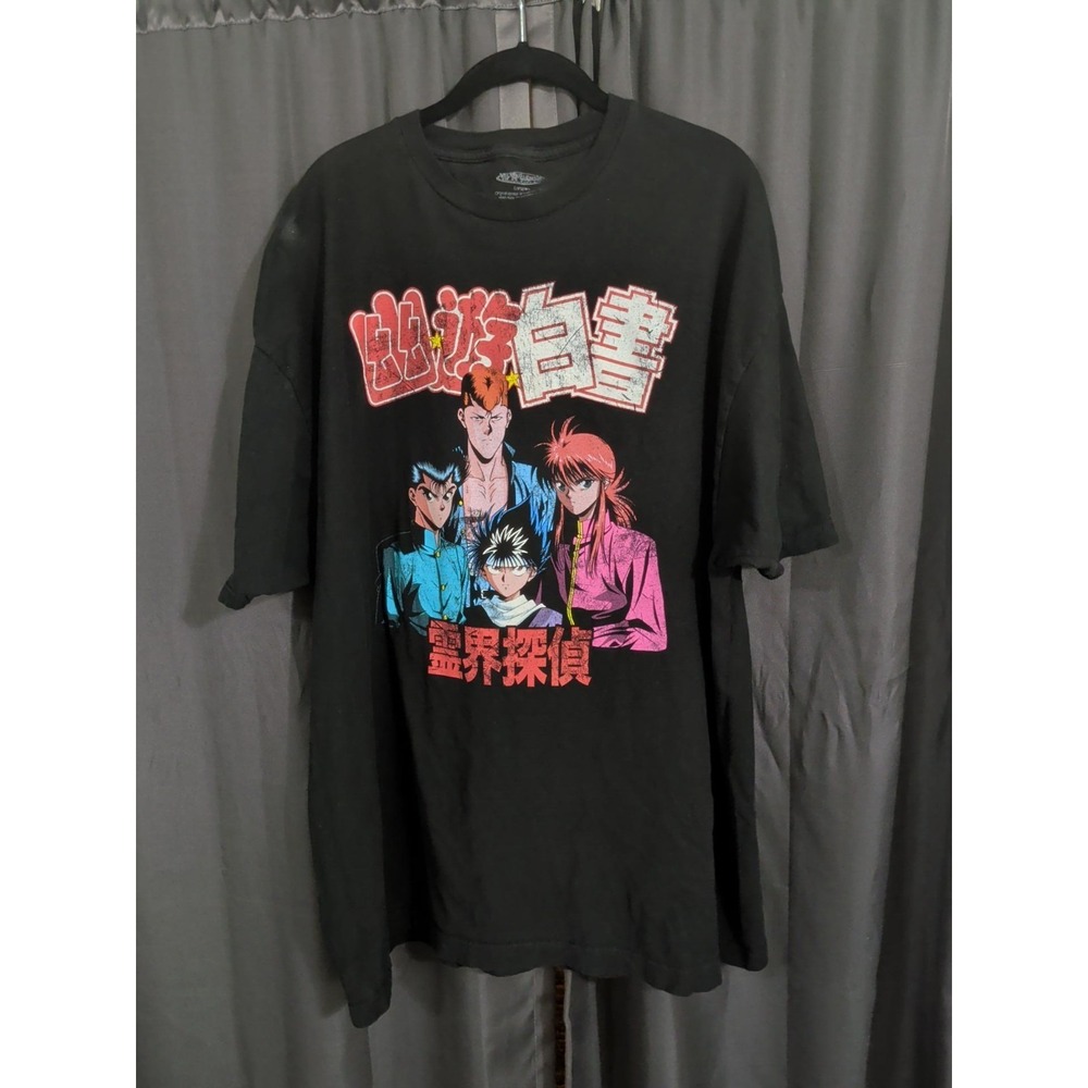 Yu Yu Hakusho Mens 3XL Black Graphic T Shirt Funimation Anime Yusuke Hiei Kurama